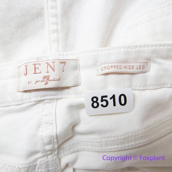 New! Jen 7 by 7 for All Mankind ivory white cropped wide leg jeans, size 12 - Picture 11 of 13